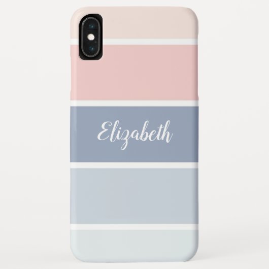 Serene Skies Dusty Blue Blush Stripes Personalisie Case-Mate iPhone Hülle (Rückseite)