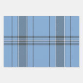 Serene Sky Blue and Slate Winter Tartan Plaid Geschenkpapier Set (Vorderseite 2)