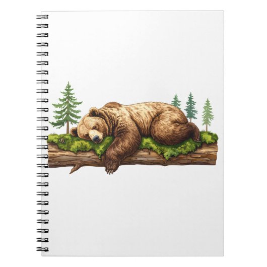 Serene Sleeping Bear Woodland Nature Journal Notizblock (Vorderseite)
