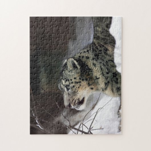 Serene Snow Leopard Puzzle (Vertikal)