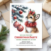 Serene snowy forest Christmas kids invitation Einladung