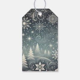 Serene Snowy Forest Gift Tags Geschenkanhänger