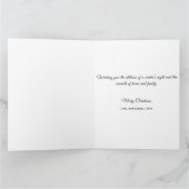 Serene snowy landscape illuminated by lit trees karte (Innenseite)