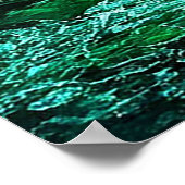 Serene Snowy Riverbank mit Evergreen Trees Poster (Ecke)