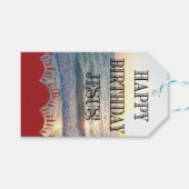 Serene Sonnenuntergang über dem Ozean glücklich Ge Geschenkanhänger (Vorderseite (Horizontal))