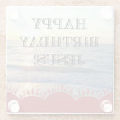 Serene Sonnenuntergang über dem Ozean glücklich Ge Glasuntersetzer (Rückseite)