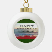 Serene Sonnenuntergang über dem Ozean glücklich Ge Keramik Kugel-Ornament (Vorderseite)