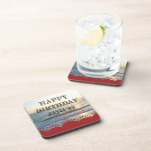 Serene Sonnenuntergang über dem Ozean glücklich Ge Untersetzer (Rechte Seite)