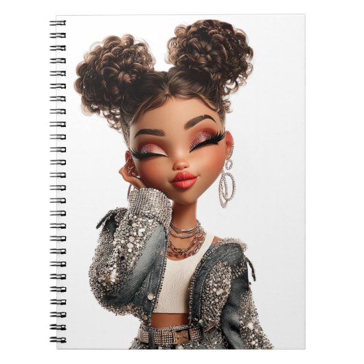 Serene Sparkle Muse Spiral Photo Notebook Notizblock (Vorderseite)