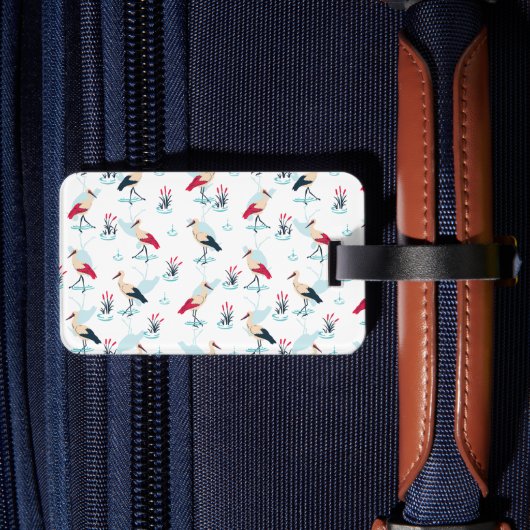 Serene Stork Sanctuary - Eleganter Teich Szene Gepäckanhänger (Rückseite Insitu 2)