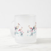 Serene Stork Sanctuary - Eleganter Teich Szene Mattglastasse (Vorderseite Links)