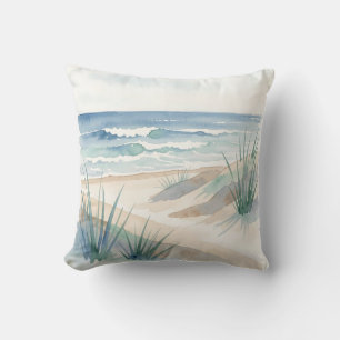 Serene Stranddünen Ozean Wasserfarbe Küste  Kissen