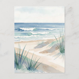 Serene Stranddünen Ozean Wasserfarbe Küste Postkarte
