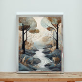 Serene Stream: Eine ruhige Waldlandschaft Poster