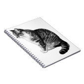 Serene Striped Tabby Cat Ink Art Notebook Notizblock (Rechte Seite)