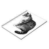 Serene Striped Tabby Cat Ink Art Notebook Notizblock (Linke Seite)