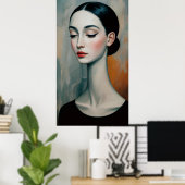 Serene Stylized Portrait Poster (Heimbüro)
