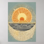 Serene Sun Illustration Wall Art Poster (Vorne)
