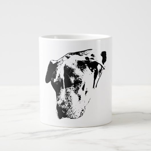 Serene Sun-Squint - Pitbull Mix Portrait Jumbo-Tasse (Vorderseite)