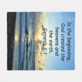 SERENE SUNRISE GENESIS 1:1 FOTO SCRIPTURE FLEECEDECKE (Vorderseite (Horizontal))