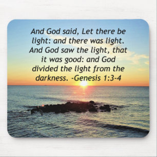 Serene Sunrise Genesis 1:3 Bibeldesign Mousepad