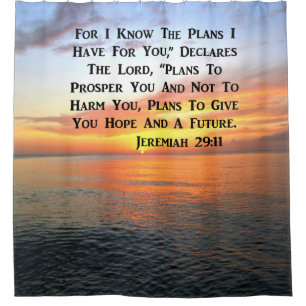 SERENE SUNRISE JEREMIAH 29:11 BIBLE VERSE DUSCHVORHANG