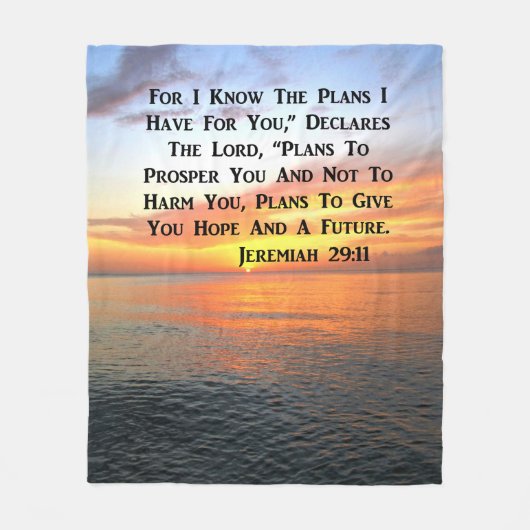 SERENE SUNRISE JEREMIAH 29:11 BIBLE VERSE FLEECEDECKE (Vorderseite)