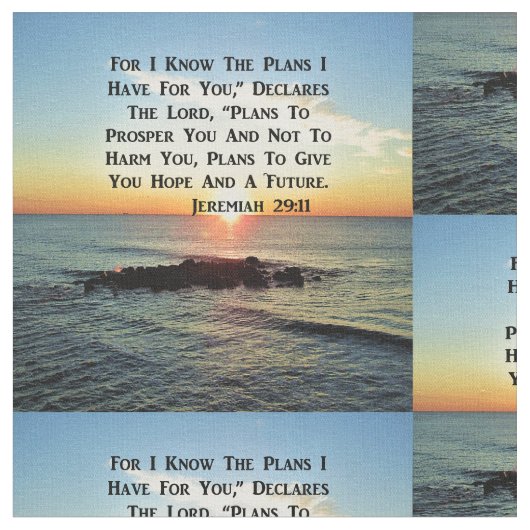 SERENE SUNRISE JEREMIAH 29:11 SCRIPTURE DESIGN STOFF (Nahaufnahme)