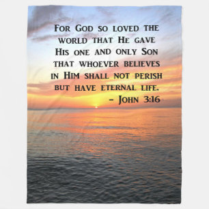SERENE SUNRISE JOHN 3:16 FOTO DESIGN FLEECEDECKE