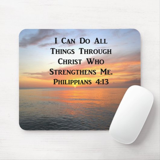 SERENE SUNRISE PHILIPPIANS 4:13 FOTO SCRIPTURE MOUSEPAD (Mit Mouse)