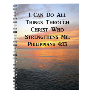 SERENE SUNRISE PHILIPPIANS 4:13 FOTO SCRIPTURE NOTIZBLOCK