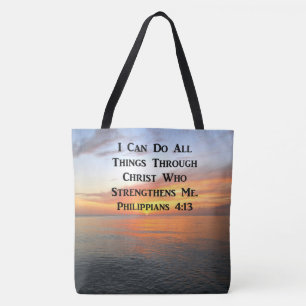 SERENE SUNRISE PHILIPPIANS 4:13 FOTO SCRIPTURE TASCHE