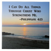 SERENE SUNRISE PHILIPPIANS 4:13 KERAMIK TILE FLIESE (Vorderseite)