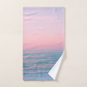 Serene Sunset | Abstrakter Strand in Blaurosa Past Badhandtuch Set (Handtuch)