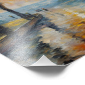 Serene Sunset by Water Impressionist Landschaft Ku Fotodruck (Ecke)