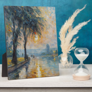 Serene Sunset by Water Impressionist Landschaft Ku Fotoplatte