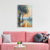 Serene Sunset by Water Impressionist Landschaft Ku Leinwanddruck (Insitu (Wohnzimmer))