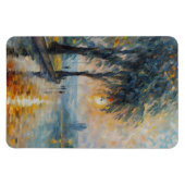 Serene Sunset by Water Impressionist Landschaft Ku Magnet (Horizontal)