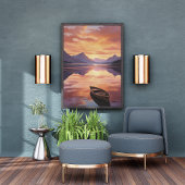 Serene Sunset Canoe Ride Fotodruck