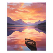 Serene Sunset Canoe Ride Fotodruck (Vorne)