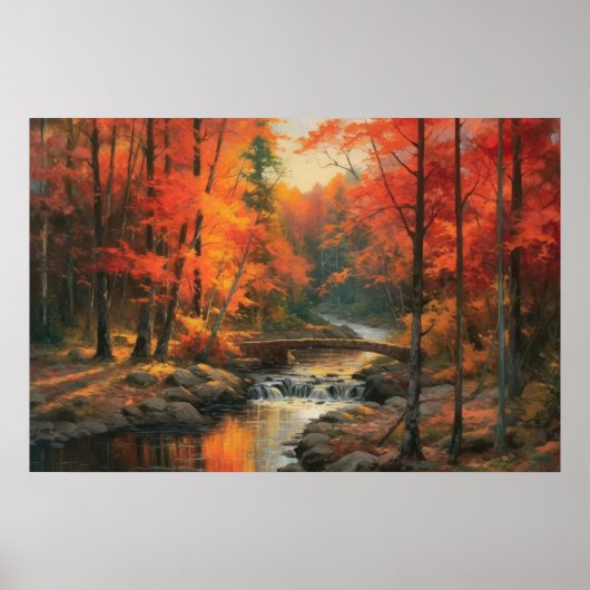 Serene Sunset im Herbst Japanischer Wald Kunst und Poster (Vorne)