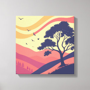 Serene Sunset Landscape Leinwanddruck