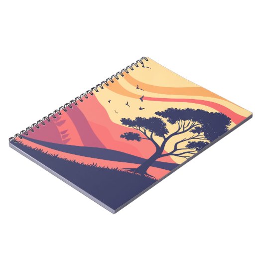 Serene Sunset Landscape Notebook Notizblock (Linke Seite)