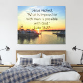 SERENE SUNSET LUKE 18:27 SCRIPTURE DESIGN LEINWANDDRUCK (Insitu (Schlafzimmer))