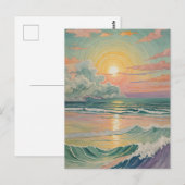 Serene Sunset on the Waves Postkarte (Vorne/Hinten)