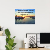 SERENE SUNSET PHILIPPIANS 4:13 SCRIPTURE POSTER (Heimbüro)