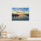 SERENE SUNSET PHILIPPIANS 4:13 SCRIPTURE POSTER (Küche)