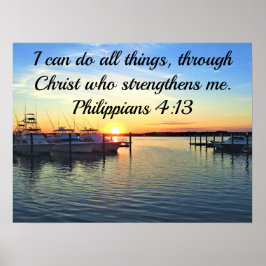 SERENE SUNSET PHILIPPIANS 4:13 SCRIPTURE POSTER