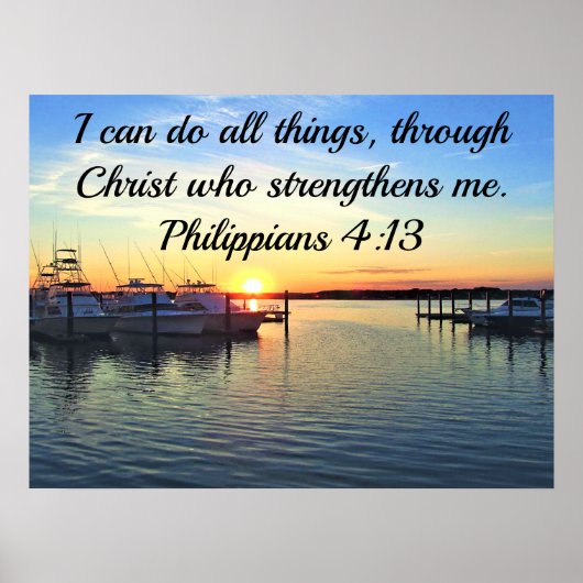 SERENE SUNSET PHILIPPIANS 4:13 SCRIPTURE POSTER (Vorne)