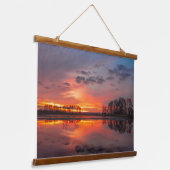 Serene Sunset Reflection Wall Art Wandteppich Mit Holzrahmen (Gewinkelt)